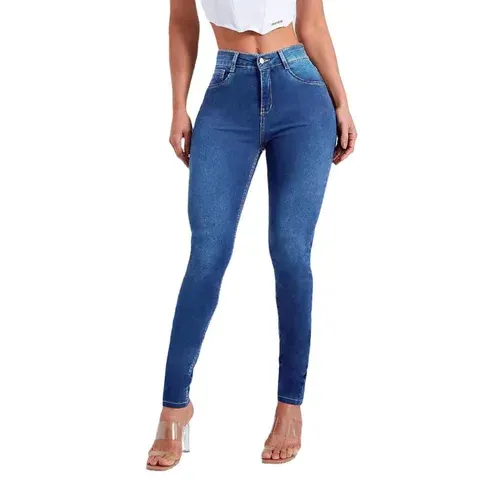 Denim Jeans Women Lady Fashion Button Fly Slim