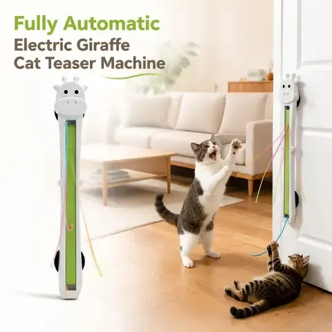 Vollautomatische Giraffen-Katzenspielzeugmaschine die Seile Automatisch Festzieht und Auswirft