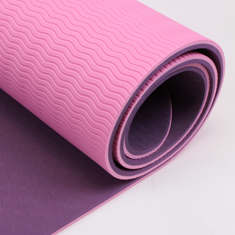 Two-Tone TPE Yoga Mat with Stripes 2