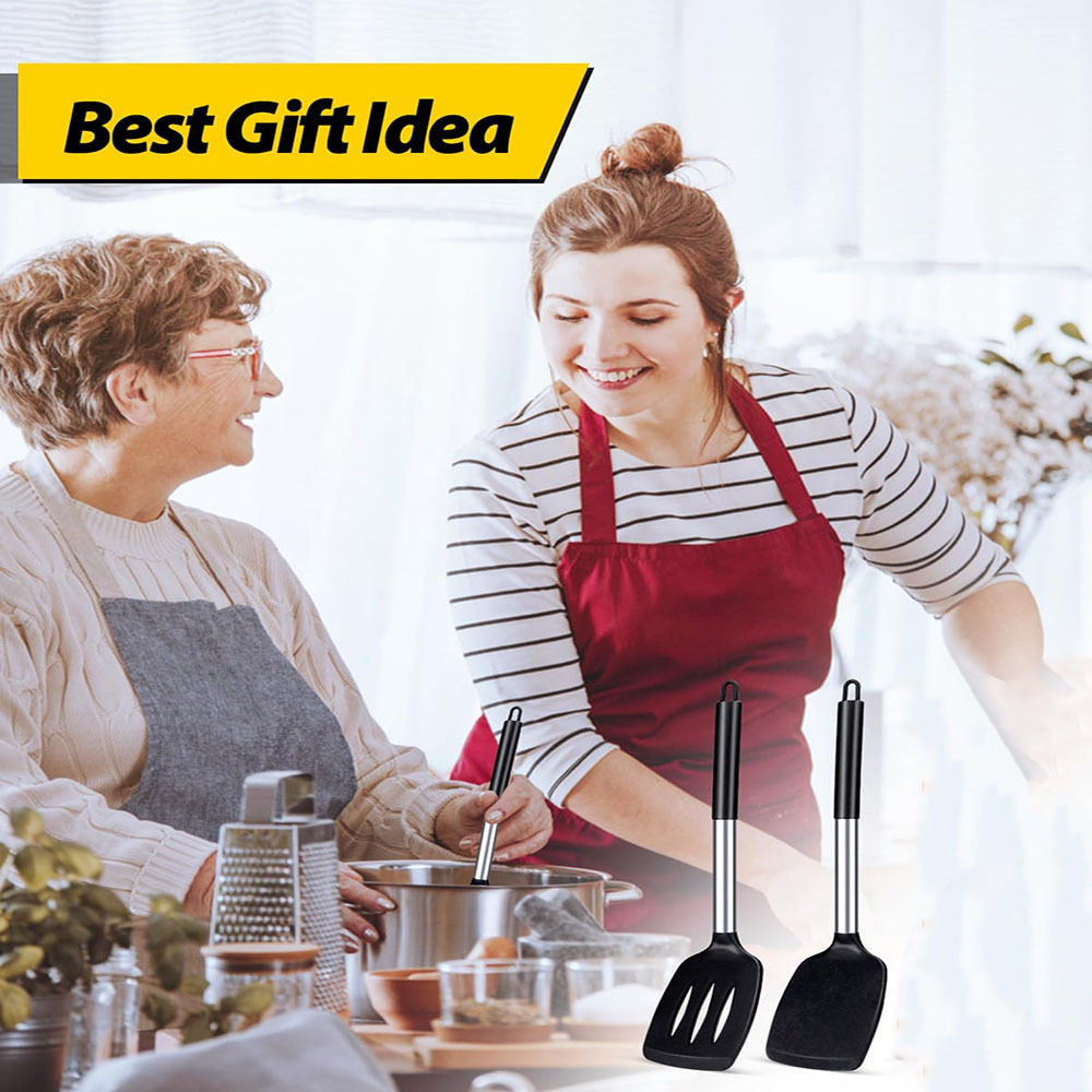 Silicone Turner Set With Steel Handle 3