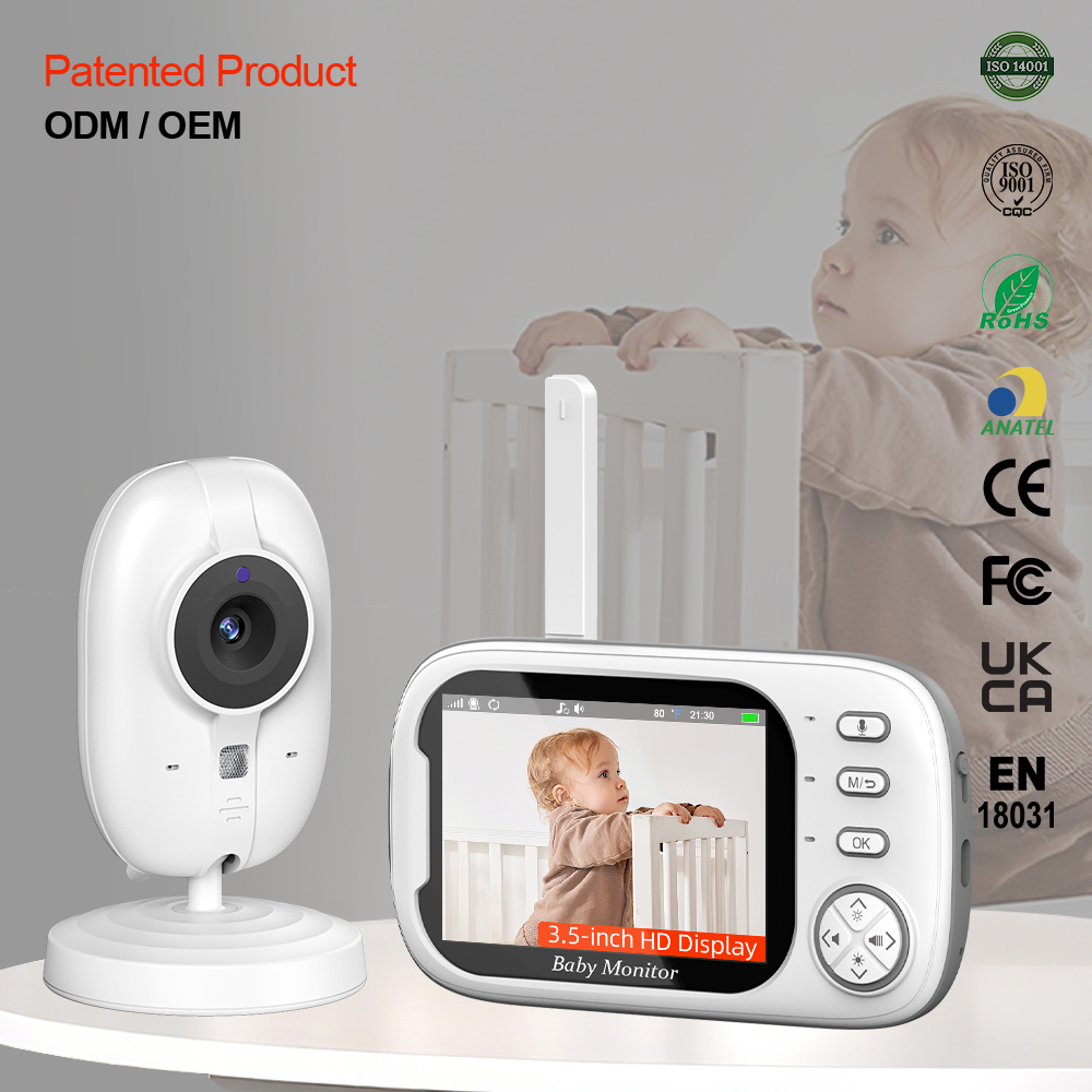 Portable Baby Monitor With 3.5\" Screen Camera Audio