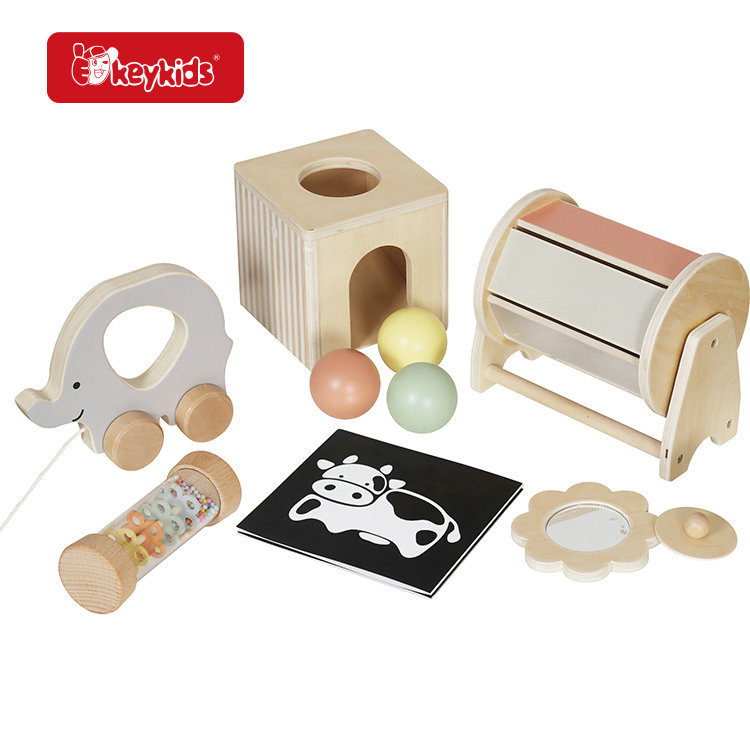 6-in-1 Wooden Sensory Play Set, 0-12 Months