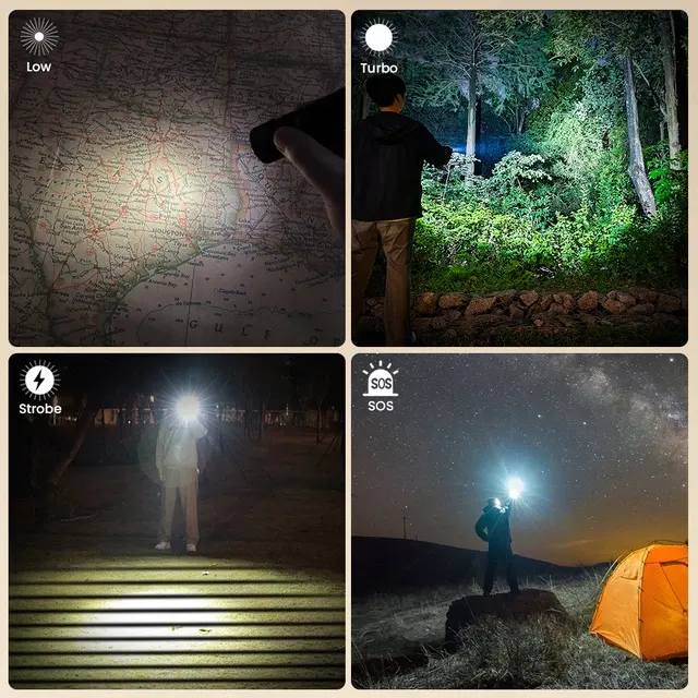 USB-C Flashlight with UV Light, 3300lm 3