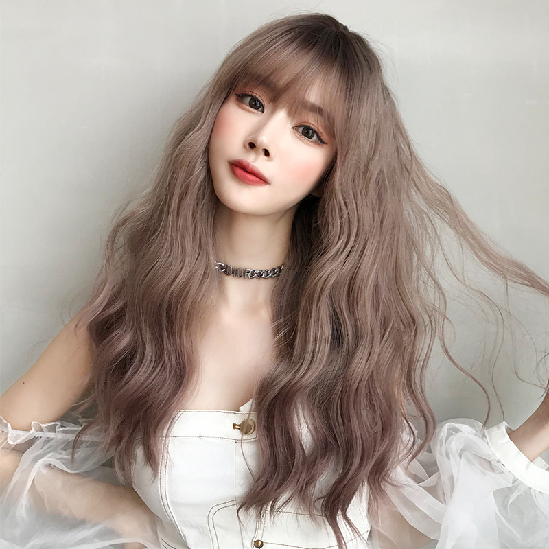 Wig Female Long Hair Slightly Curly Wavy Natural