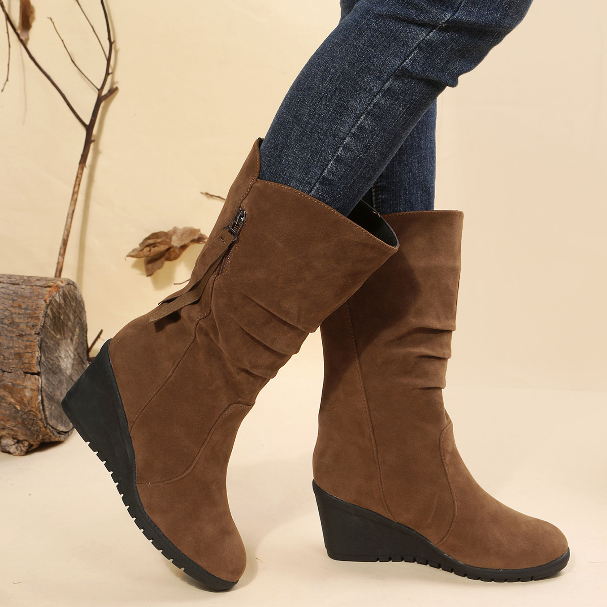 Large Size Low Heel Round Toe Women's Martin
