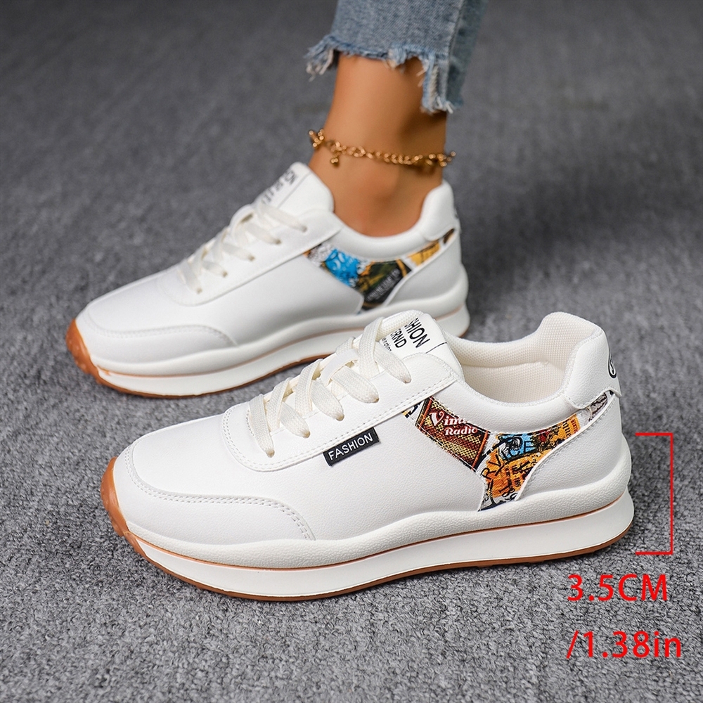 Style Women's Black White Printed Casual Walking Shoes 4