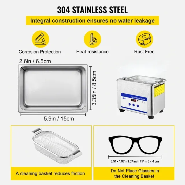 Portable 800ml Ultrasonic Cleaning Machine 4