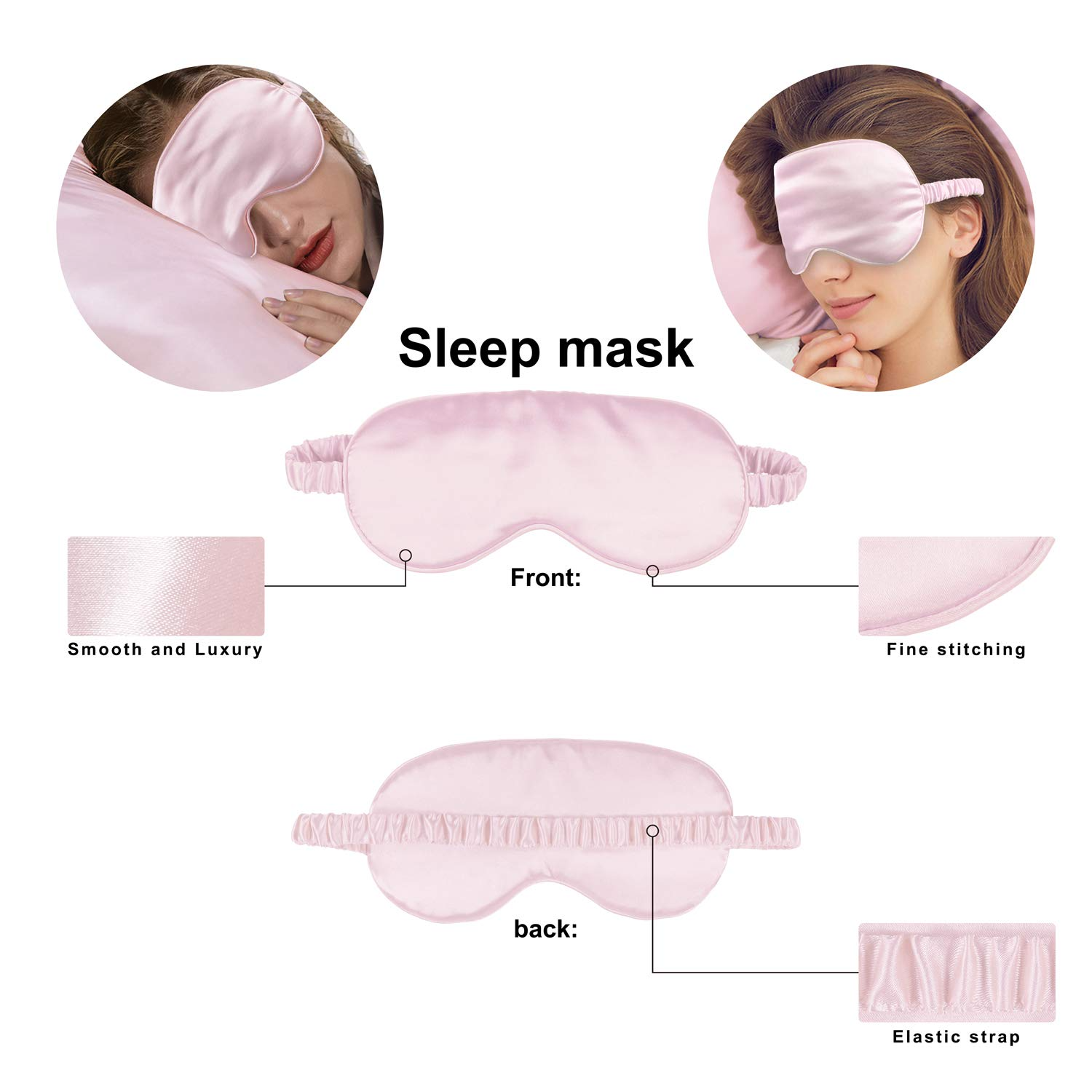 Soft Satin Sleeping Pillowcase With Scrunchies 3