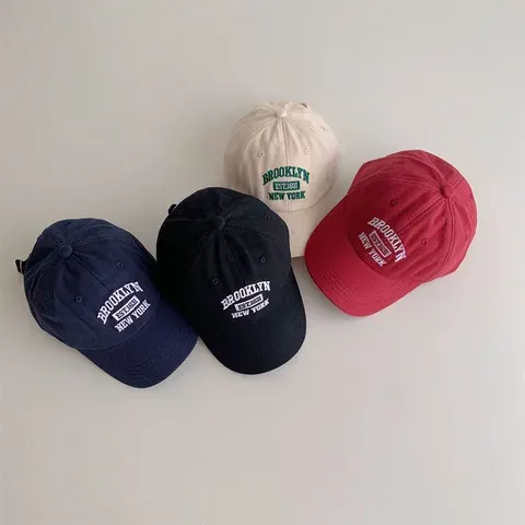 Koreanische Baby-Baseballmütze mit Buchstaben-Stickerei Kinder-Schirmmütze für Jungen und