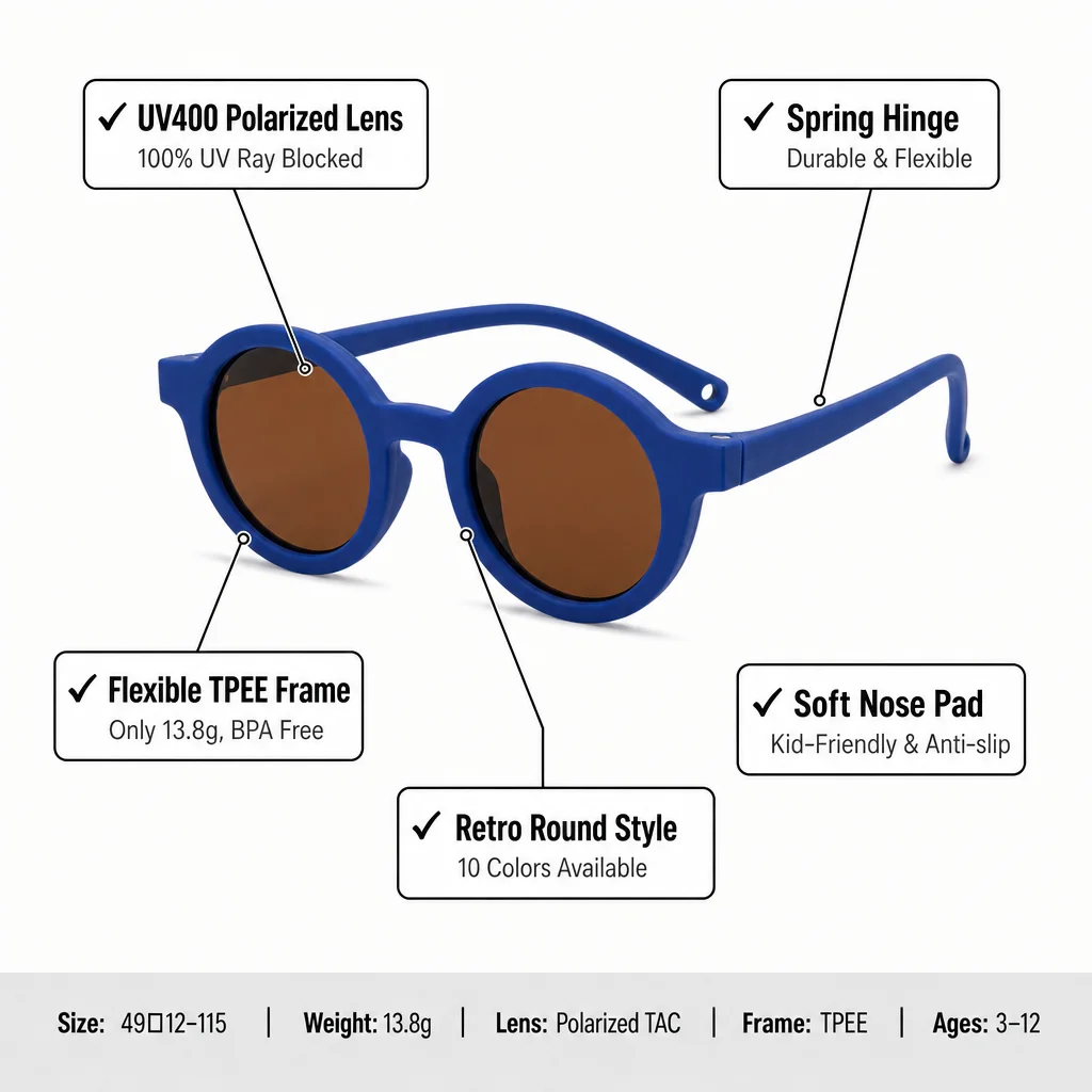 Kinder Polarisierte Sonnenbrille UV400 Flexibel 4