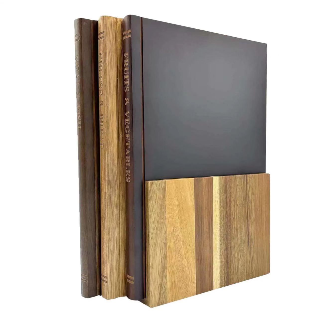 Acacia Wood Book-Shaped Board Set