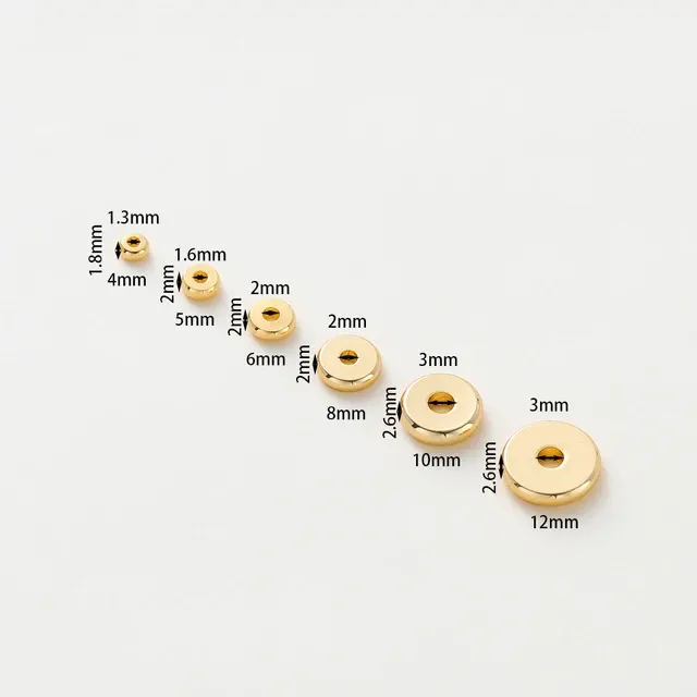 Gold-Plated Brass Spacer Beads, 50 Pieces 3