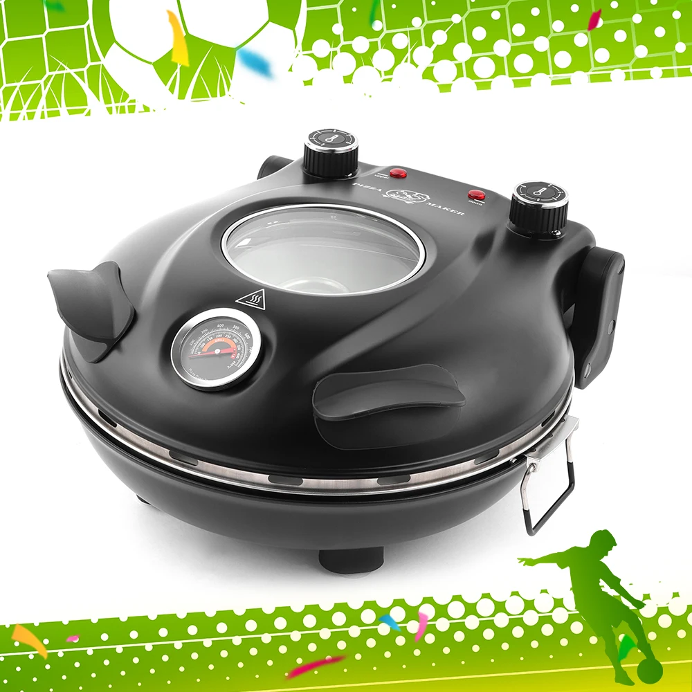 Electric Pizza Oven with Stone Base, 1200W 2