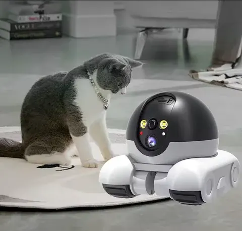 Kabellose Dual-Linsen-Roboterkamera 1080P HD PTZ IP-Kamera Doppelbildschirmanzeige Automatische