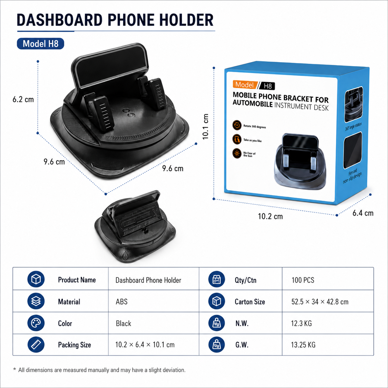 Anti-Slip Dashboard Phone Holder 360° Rotatable 4
