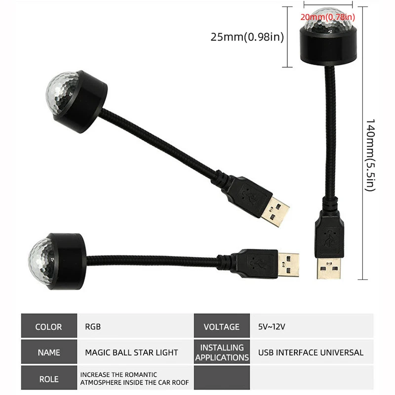 2X Romantische LED Sternenhimmel Nachtlicht 5V USB Powered 3