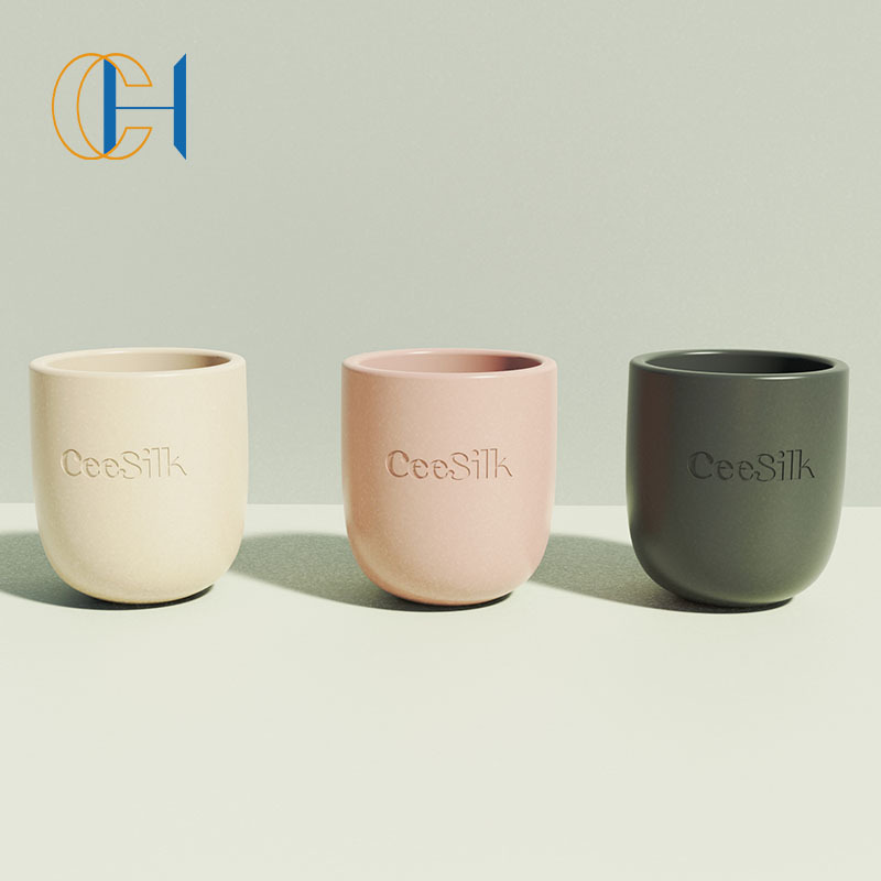 Embossed Ceramic Candle Pot for Candle Making 3