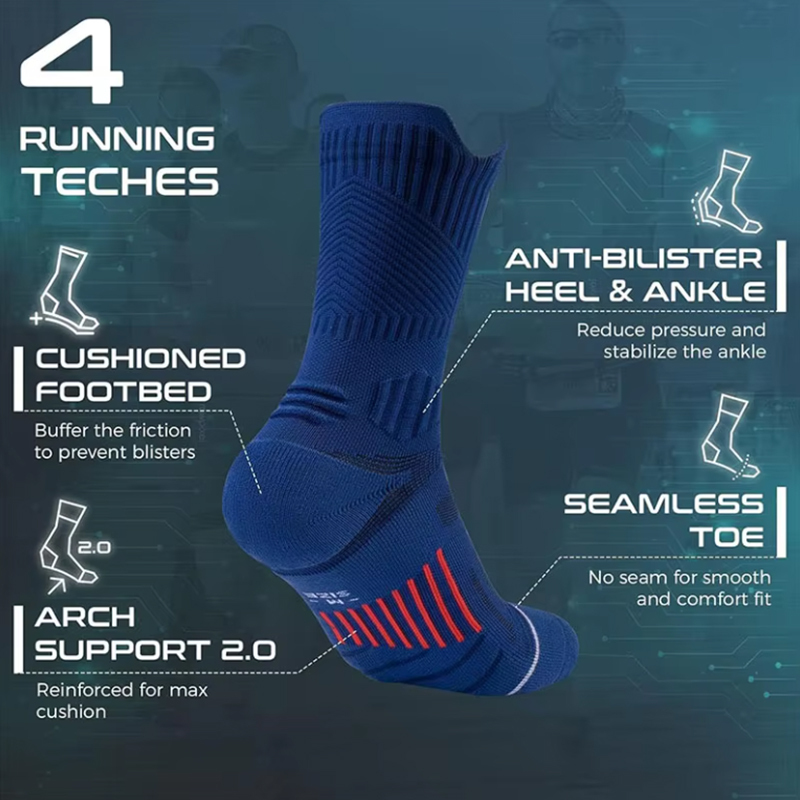 Breathable Running Towel Bottom Thick Crew Sports Socks 3