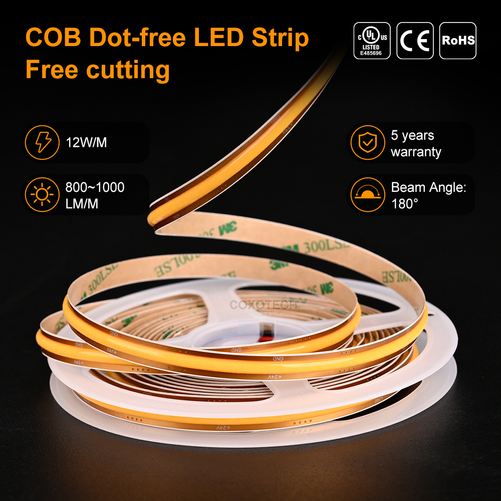 Cut Anywhere COB LED Strip Light Self Adhesive 2