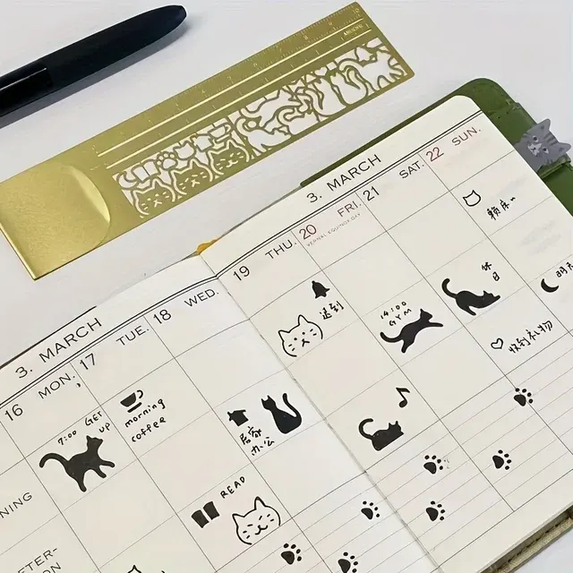 Double-Sided Cat Bookmark Ruler 3