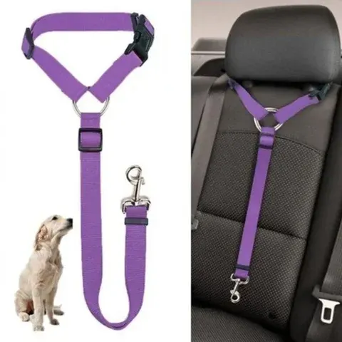 Einfarbiger Zwei-in-Eins Haustier-Autosicherheitsgurt Nylon-Leine Rücksitz-Sicherheitsgurt Verstellbares Hundegeschirr Halsband