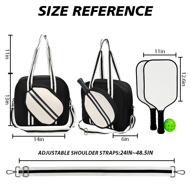 Neoprene Pickleball Paddle Tote Bag Sports Shoulder For 4
