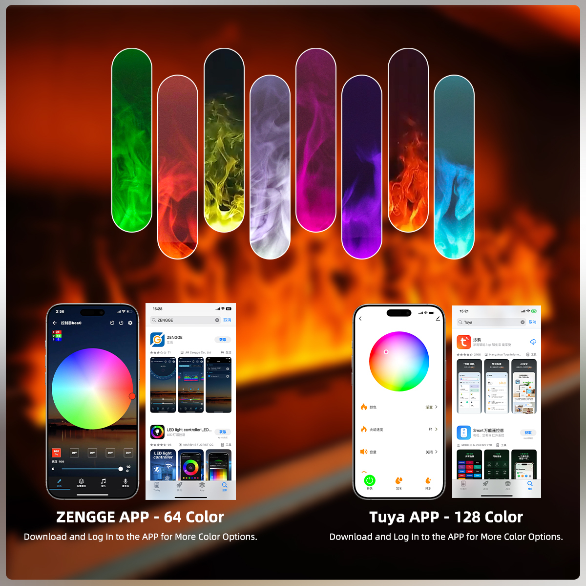 3D Water Vapor Intelligent Fogging Led Fireplace for 4