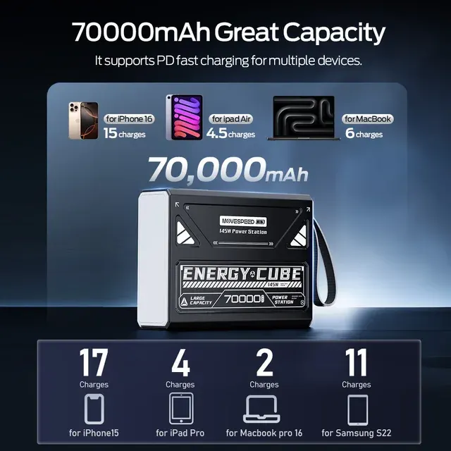 140W Power Bank 70000mAh For Camping 2