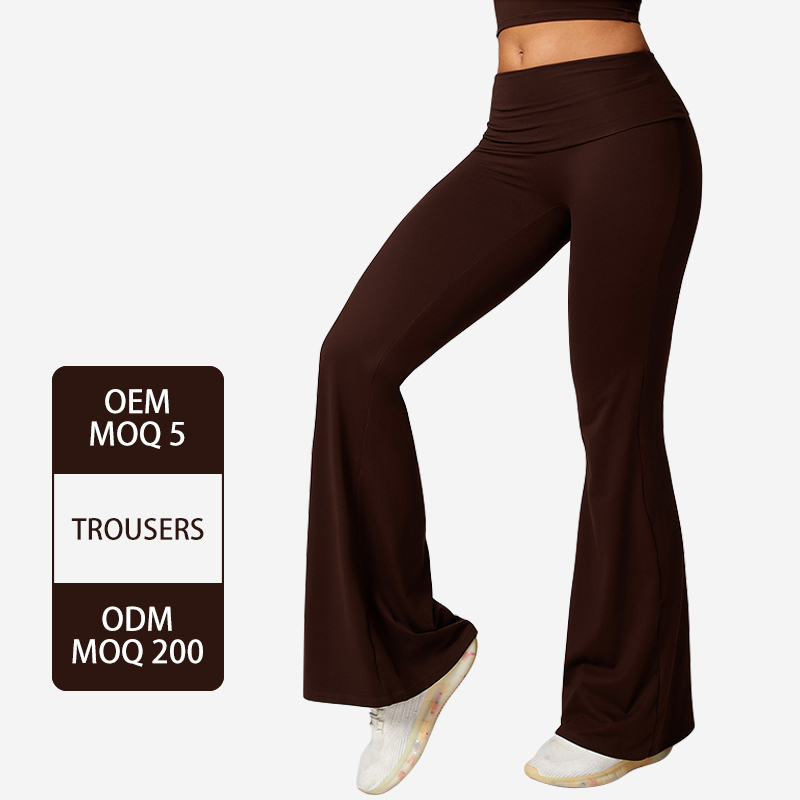 Ribbed High Waisted Bootcut Workout Leggings 2