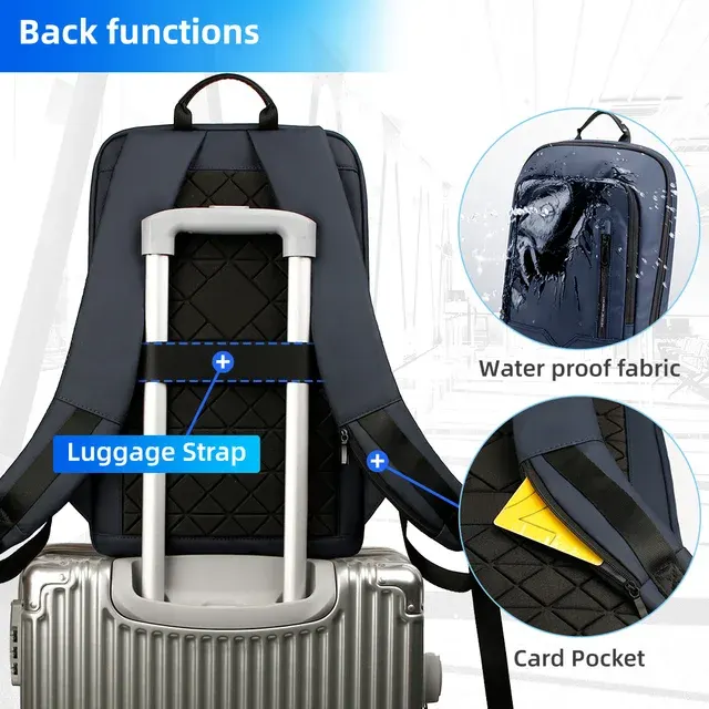 Slim Waterproof Backpack for 15.6-Inch Laptops 2