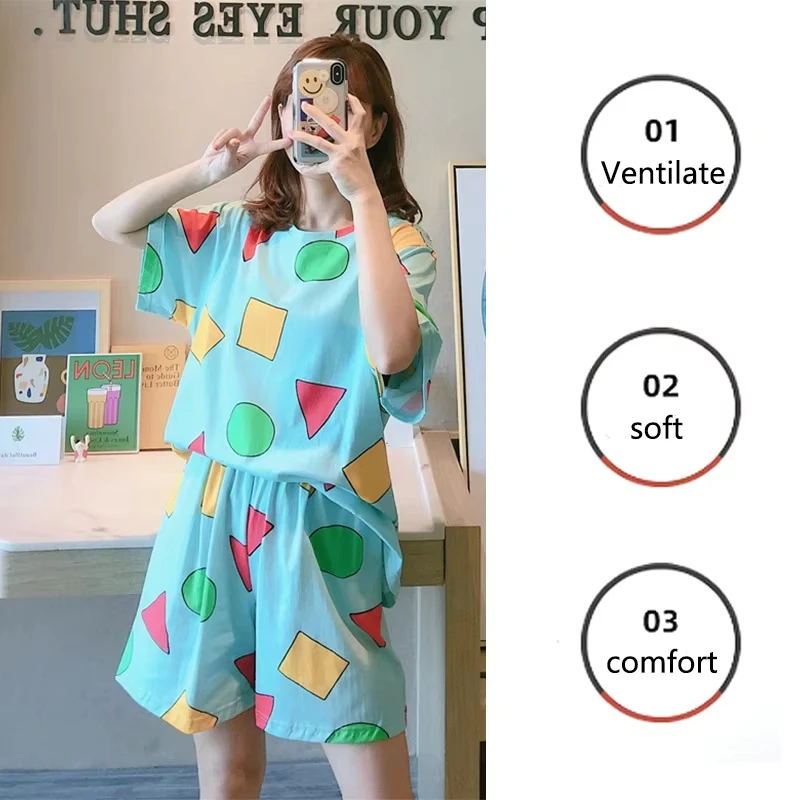 Pyjama Sin Chan Herren Sinchan Baumwolle Sommer Kurze 4
