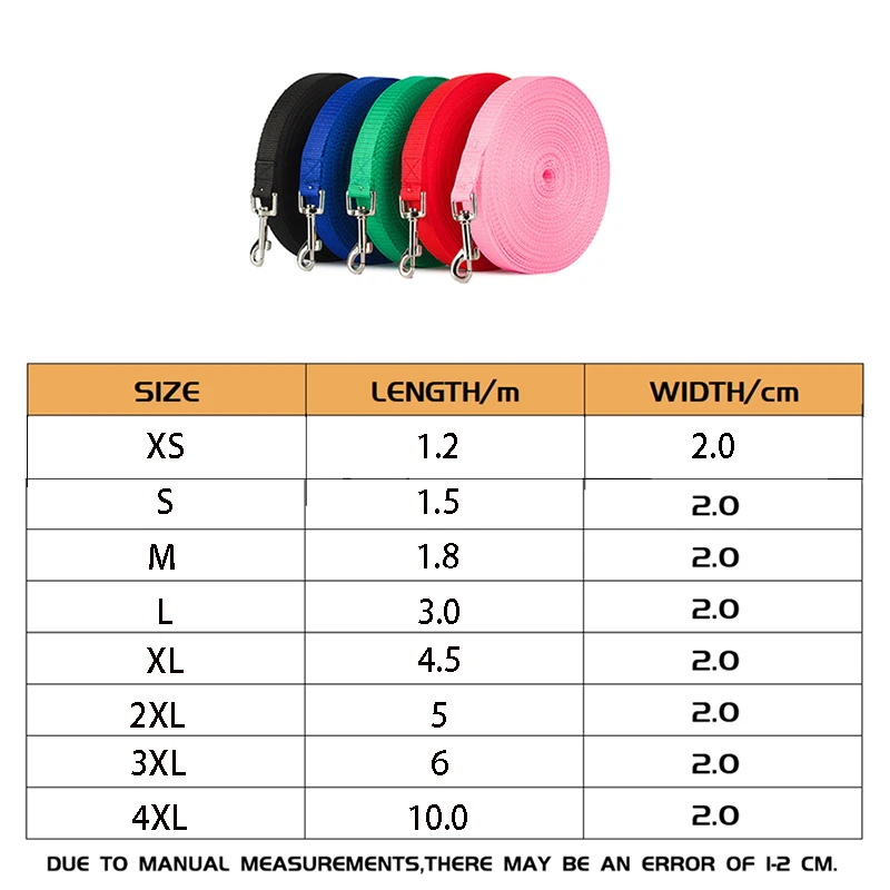 1 2M-30M Lange Nylon-Hundeleine für Training und Spaziergänge 2