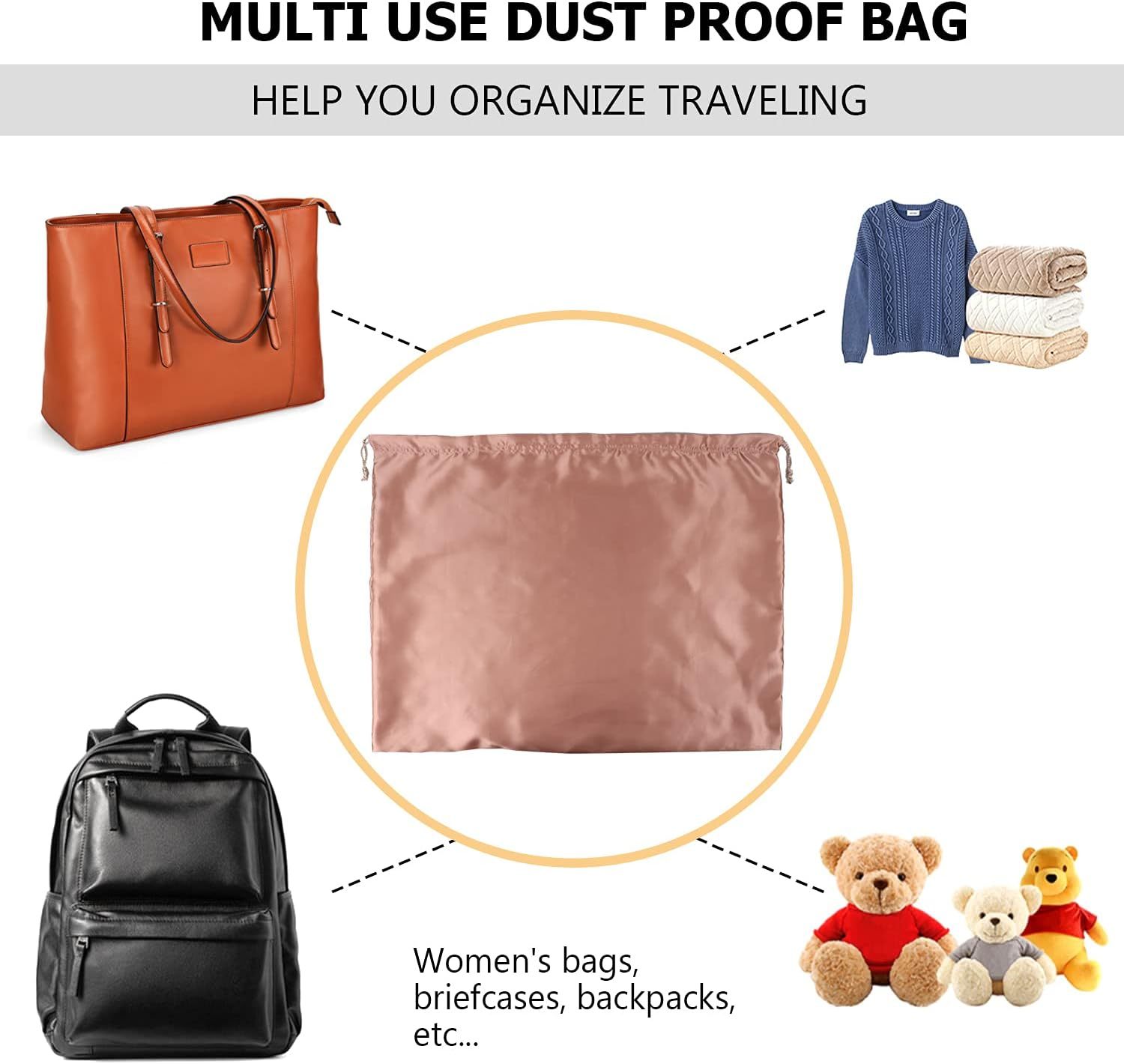 Travel Satin Drawstring Shoe Storage Bag 4