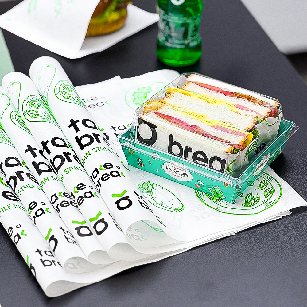 Printed Biodegradable PE Coated Food Wrapping Paper Waterproof 3