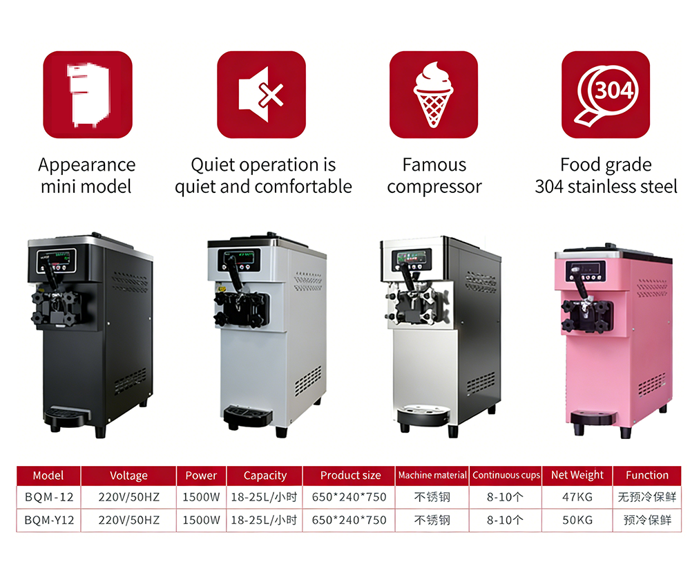 Single Head Mini Soft Serve Ice Cream Machine 3