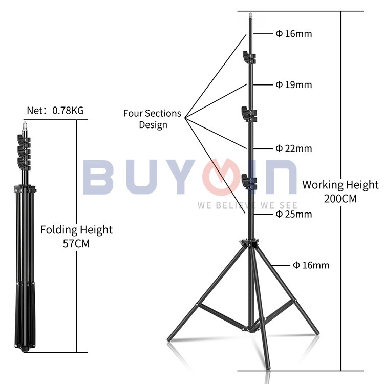2.1m Phone Ring Light with Tripod 4