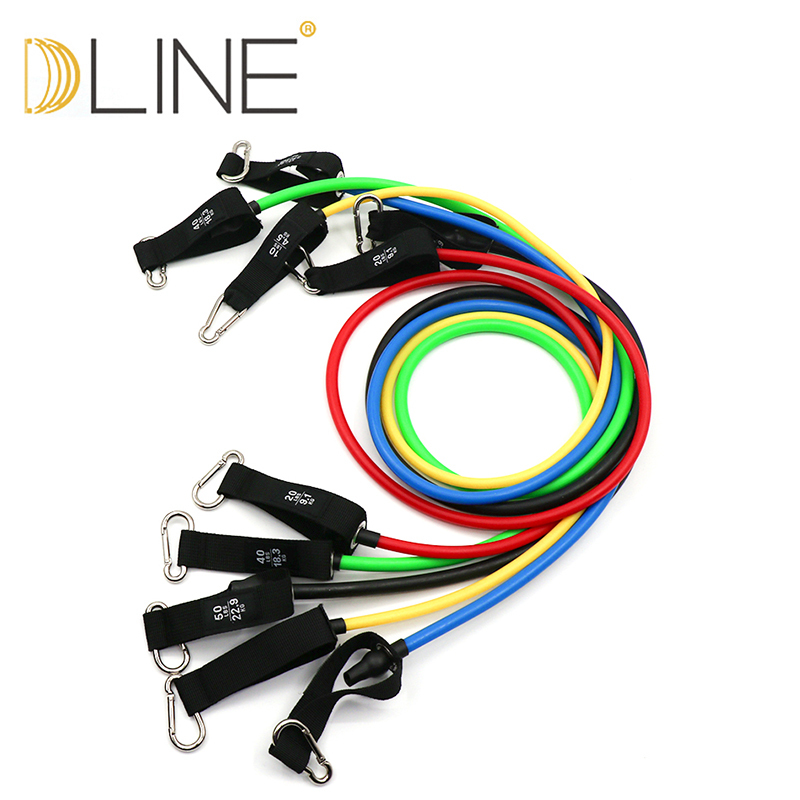 5-Piece Latex Resistance Bands 150lbs 4