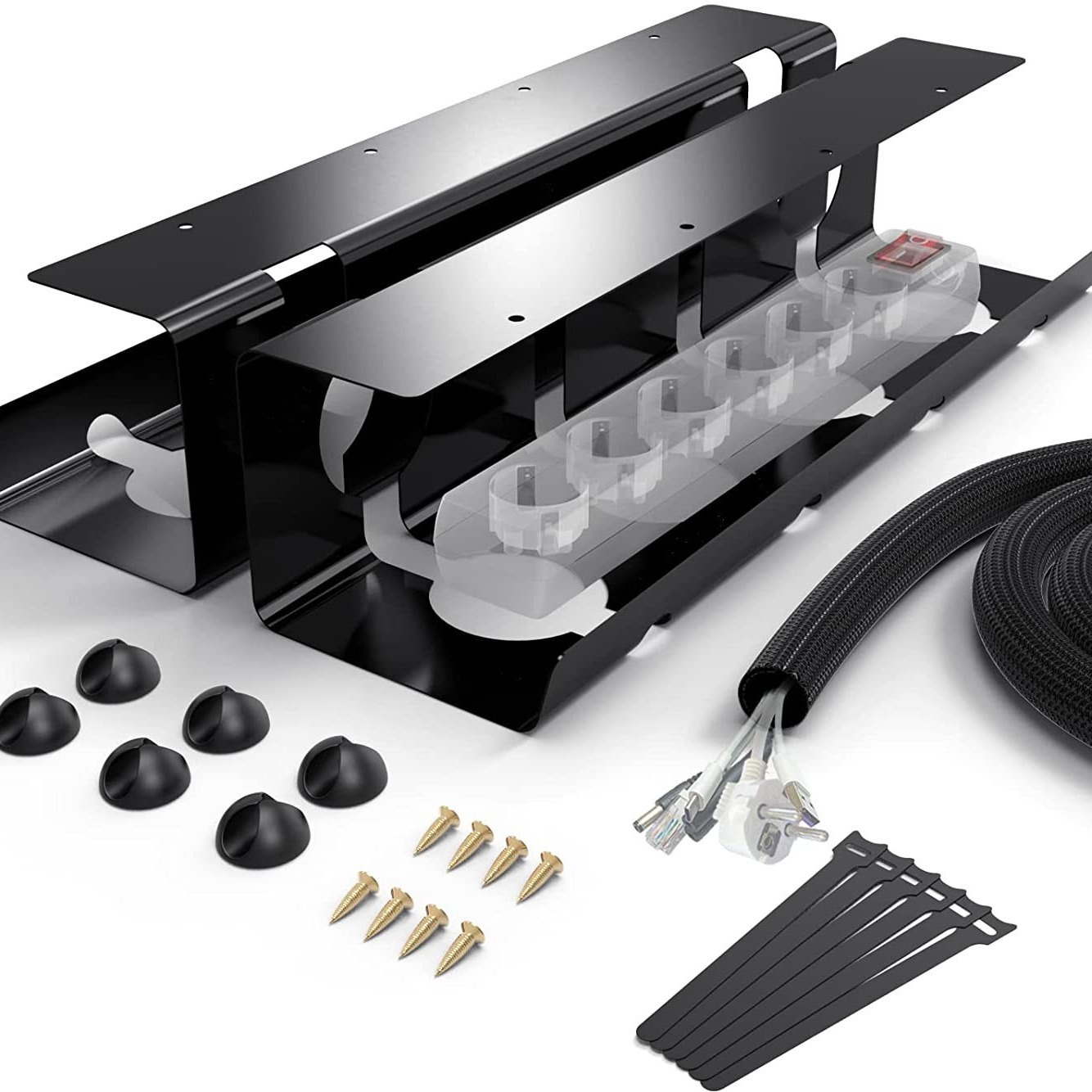 Black Metal Cable Holder Rack 2