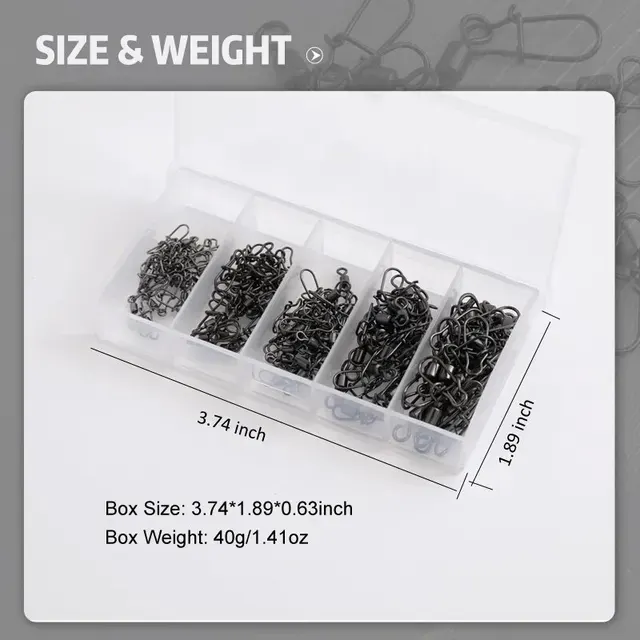 50-Pack Stainless Steel Fishing Snap Swivels 4