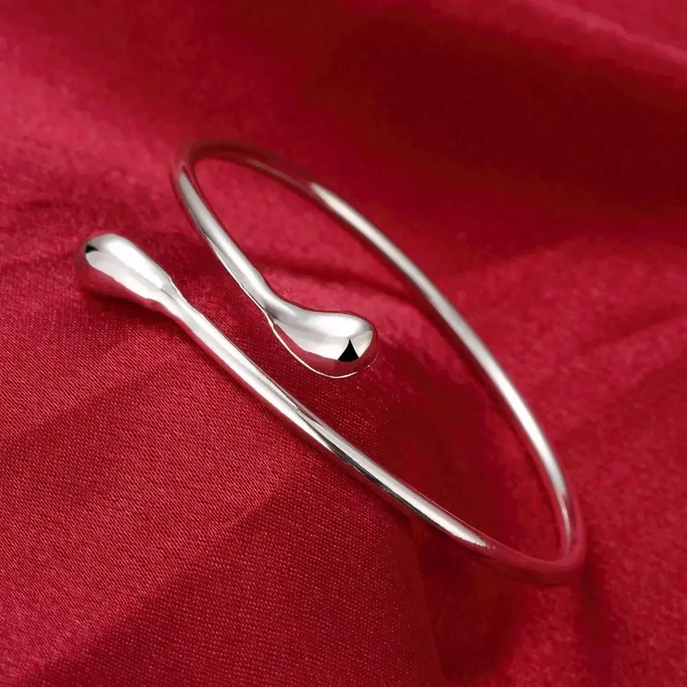 Charms aus 925er-Sterlingsilber Wassertropfen-Anhänger Armreif Halskette Ohrring Ring 3