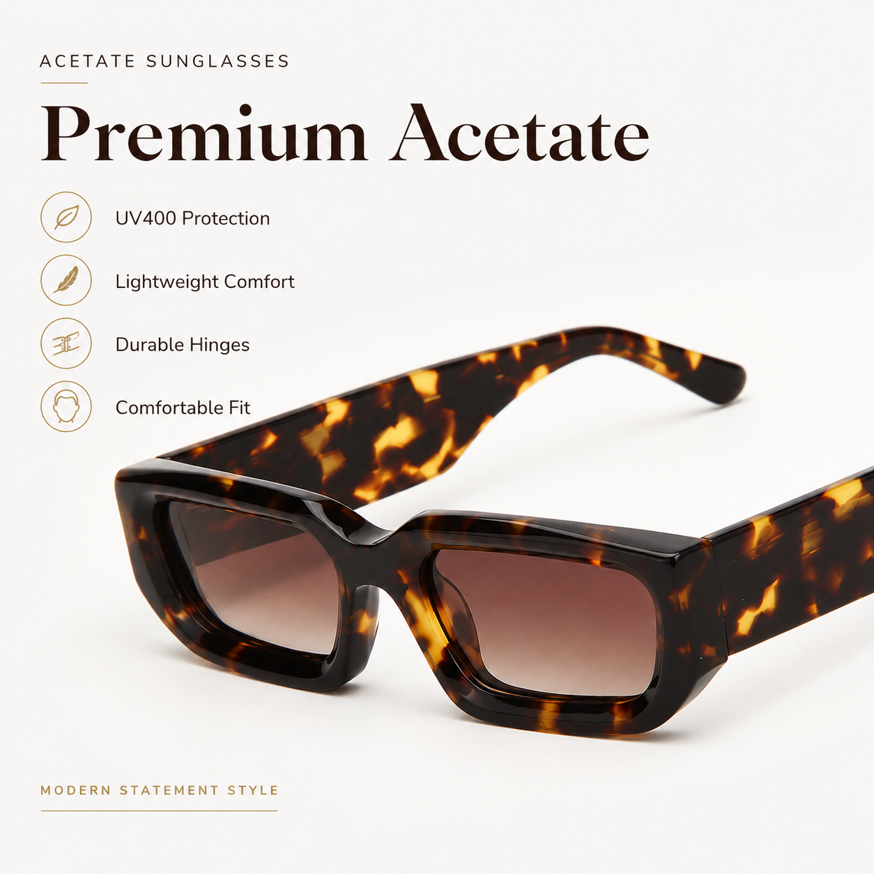 Small Tortoiseshell Acetate Polarized Sunglasses 3