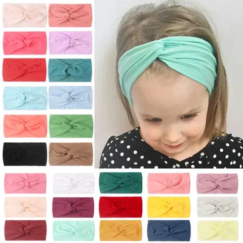 1PCS Frühling Sommer Einfarbig Baby Stirnband Mädchen Twisted