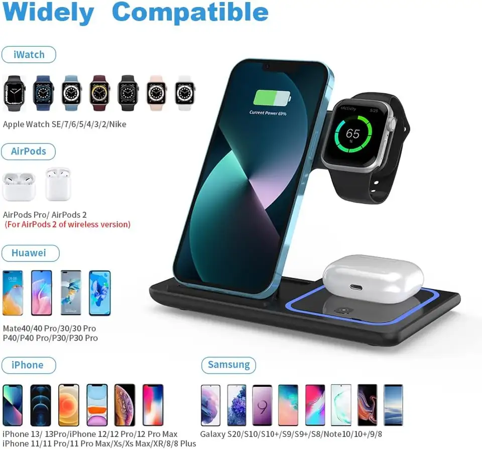 Foldable 3-in-1 Wireless Charging Station 3