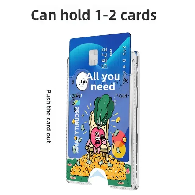 Magnetic Phone Case With Card Holder Painted Clear 3