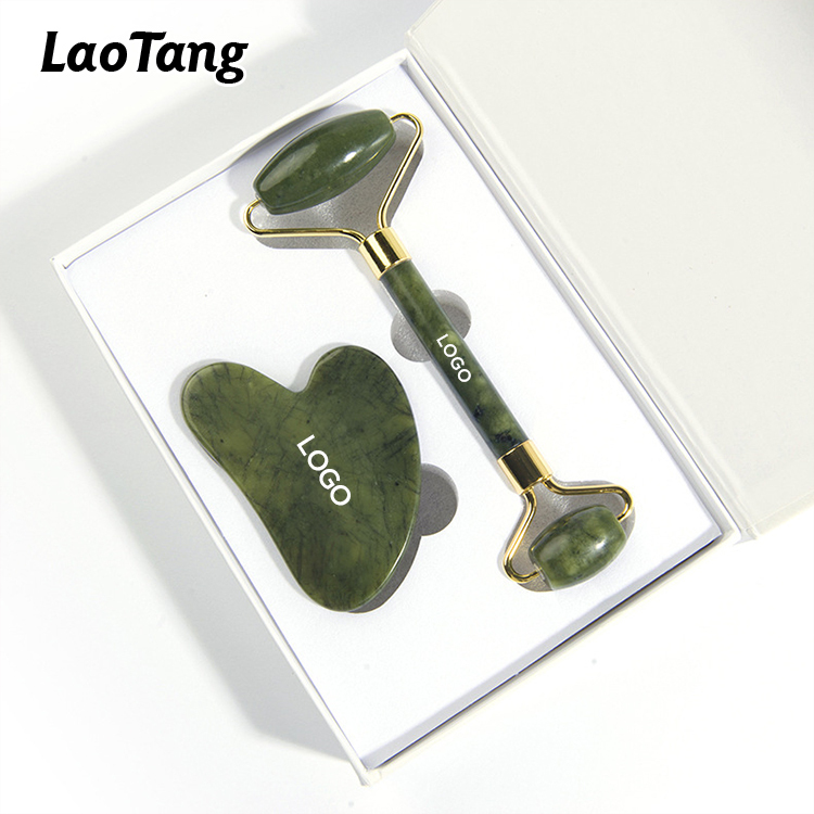 Jade-Gesichtsroller mit Gua-Sha-Set