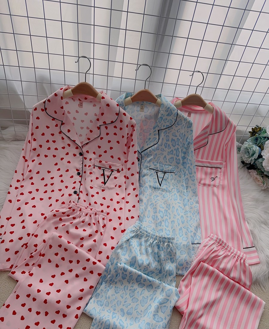 Women's Long Sleeve Silk Satin Pajama Set