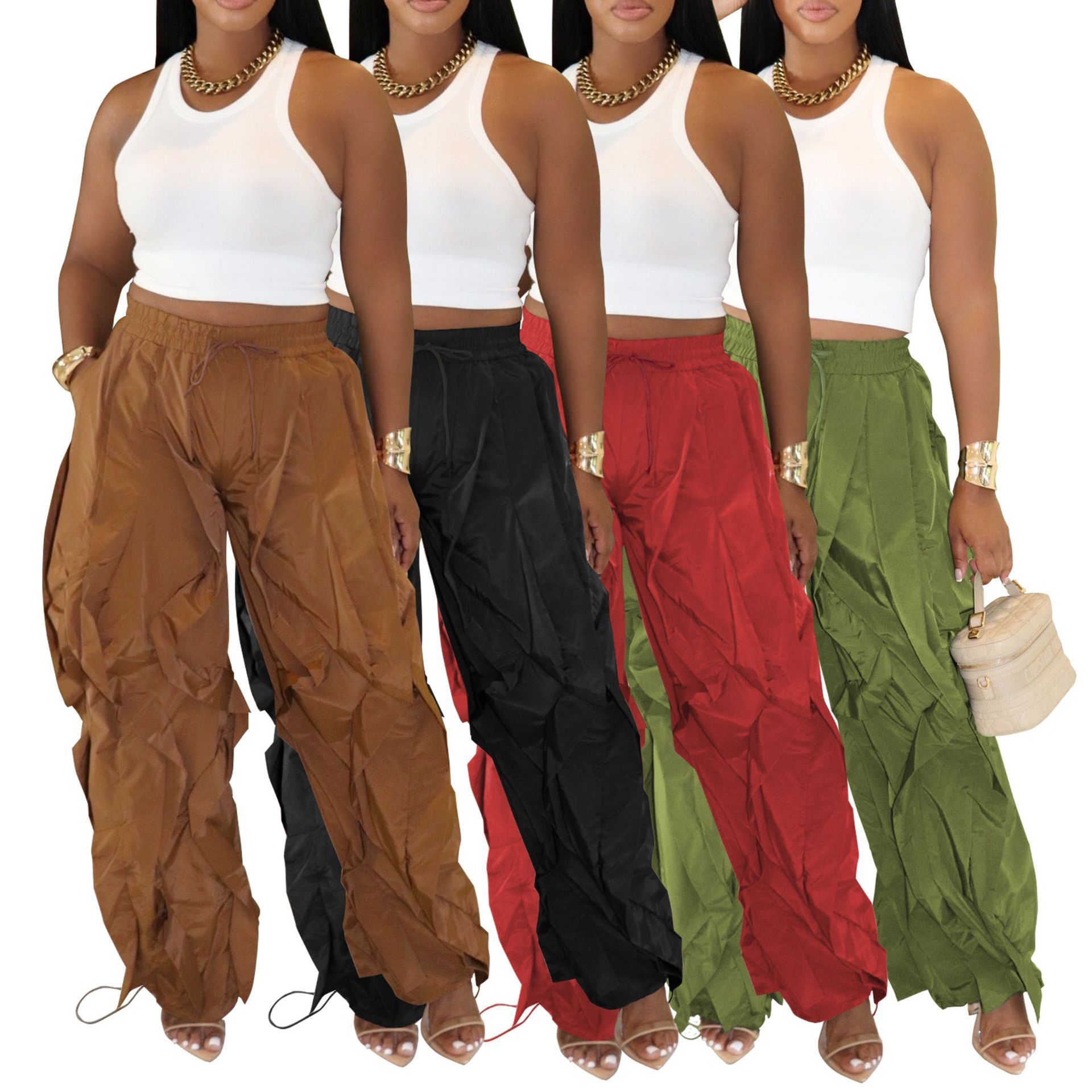 Autumn Design Women Fashion High Waist Street Cargo