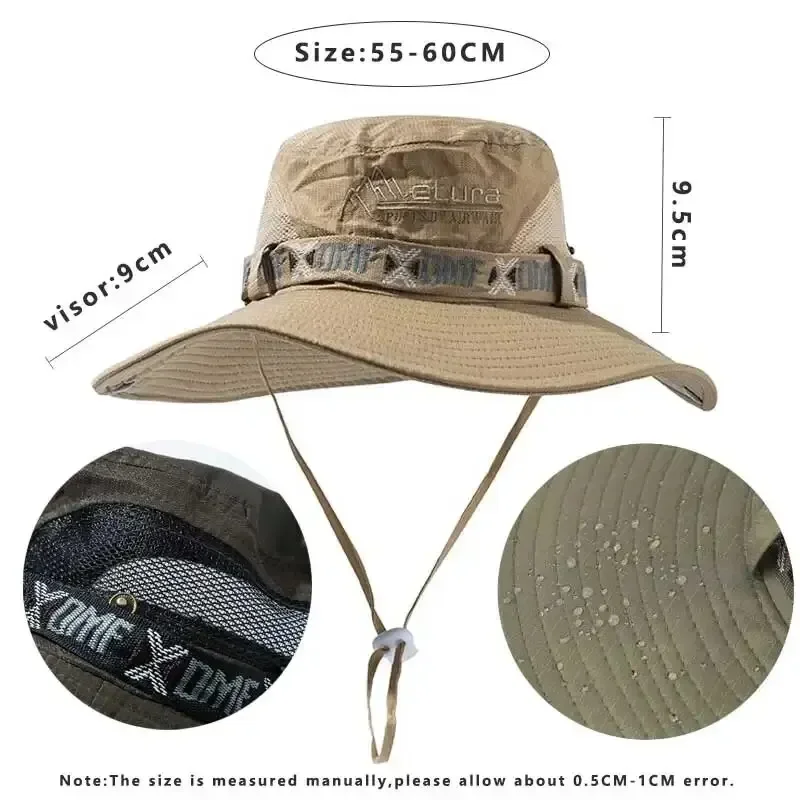 1 Set Bucket Hat Sommer Herren UV-Schutz Wandern 3
