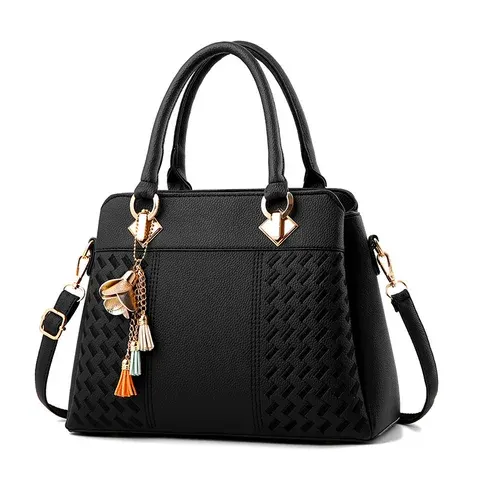 Fashion Women's Tassel PU Leather Tote Bag