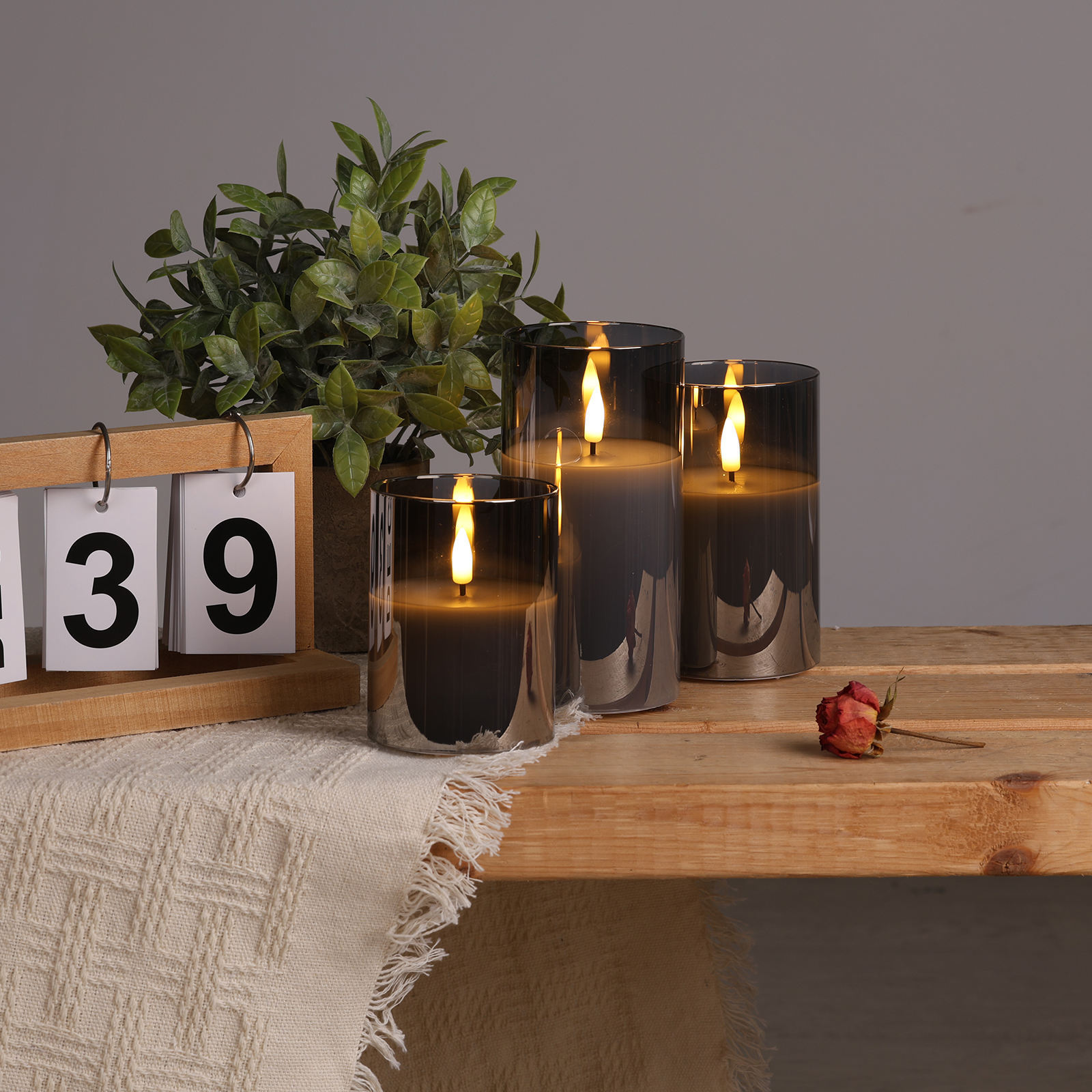 Flameless LED Wax Candle in Glass 2